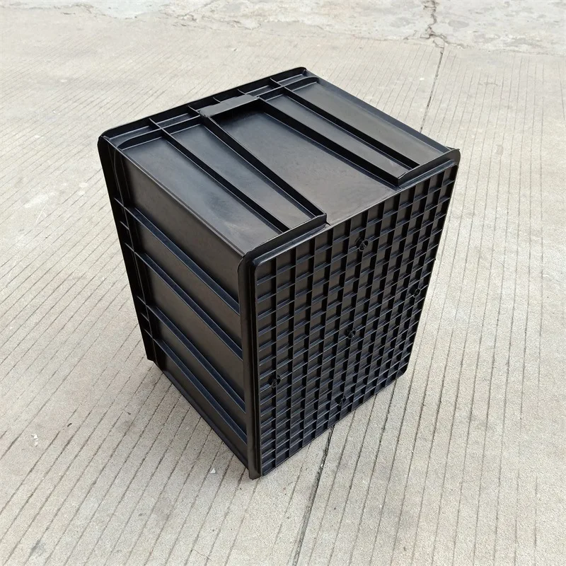 กล่องป้องกันไฟฟ้าสถิตย์ ปี 2025 - กล่องพลาสติกสีดำ มีทุกขนาด รูปทรงสี่เหลี่ยมผืนผ้า มีฝาปิด ดีไซน์หนาพิเศษ