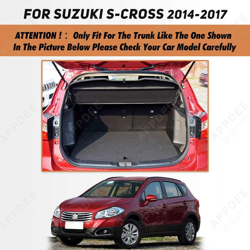 Auto Full Coverage Trunk Mat For Suzuki S-Cross 2014-2017 16 15 Car Boot Cover Pad Cargo Liner Interior Protector Accessories