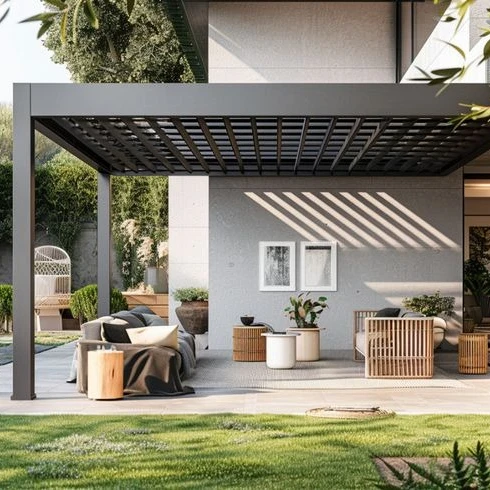 Premium Aluminum Alloy Frame Louvered Pergola Waterproof Sun Shade Stable Structure Hurricane Resistant Gazebo with High Quality