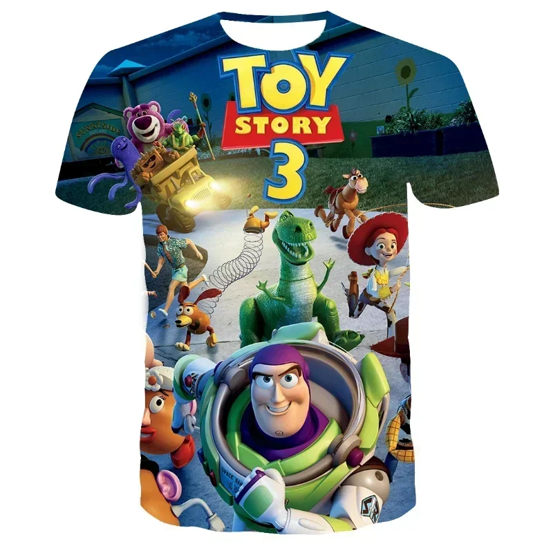 

Summer Disney Toy Story children's parent-child wear 3d printed T-shirts Buzz Lightyear tops cartoon children's clothing