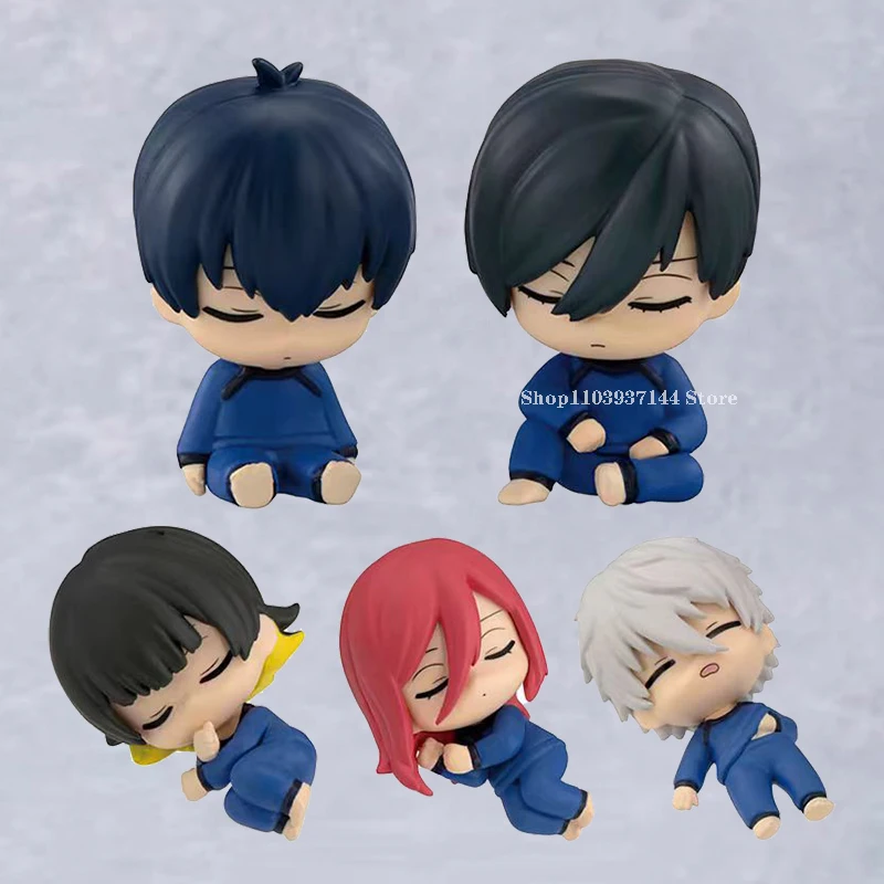 5pcs/set Anime Isagi Yoichi Blue Lock Sleeping Figures Q Chigiri Hyoma Rin Itoshi Nagi Seishiro Figure Toys PVC Collection Dolls