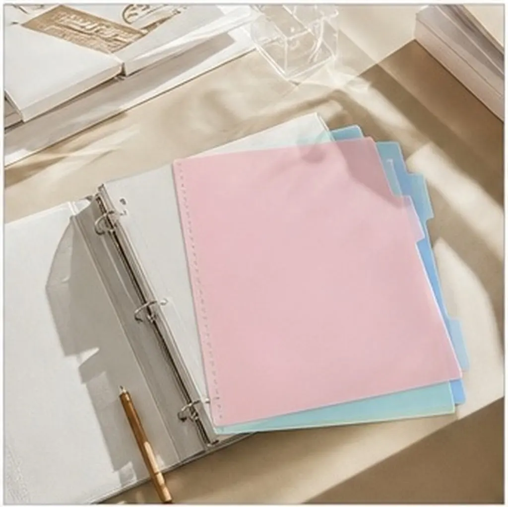 6Sets Colored Binder Dividers Plastic Index Dividers with Writable Tabs for Notebook Notepad Planner A4 Page Markers