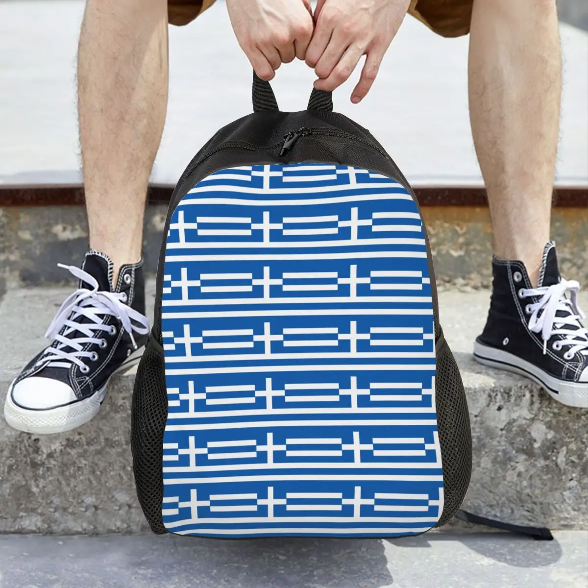 

Greek Flag National Flag Of Greece Backpack Daypack Large Capacity Kids BookBag School Bag Shoulder Bags for Men Women