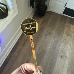 20/50/100Pcs Personalized Acylic Wedding Party Drink Stirrers Cocktail Sticks Drink Tags Custom Name Cocktail Sticks Decor
