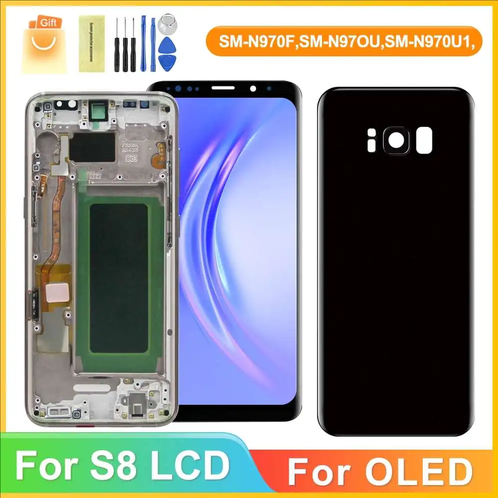 

New OLED LCD For SAMSUNG Galaxy S8 LCD S8 G950 G950F LCD Display and Touch Screen With Frame Digitizer Assembly