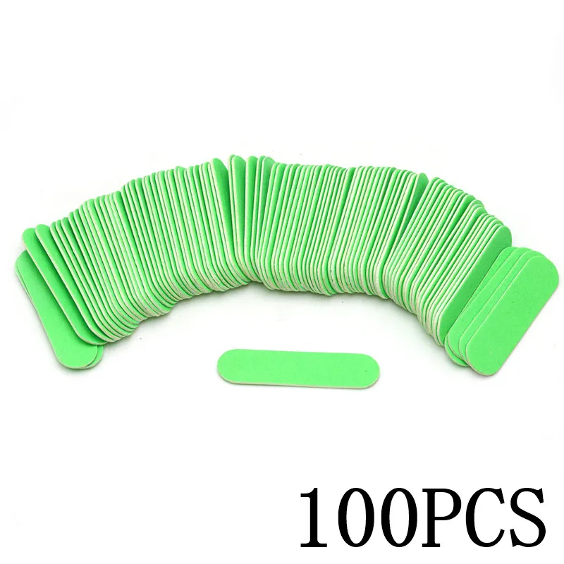 100Pcs/Lot Pink Mini Nail Files Art Tools Artificial Sander Paper Buffers Disposable Cuticle Remover Buffers Slim Crescent Grit - 图片 10
