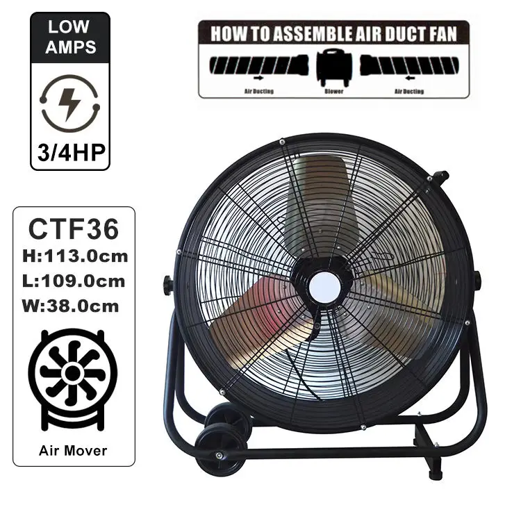 High-speed industrial blowers, portable metal  blowers, large fans, for warehouse workshop ventilation