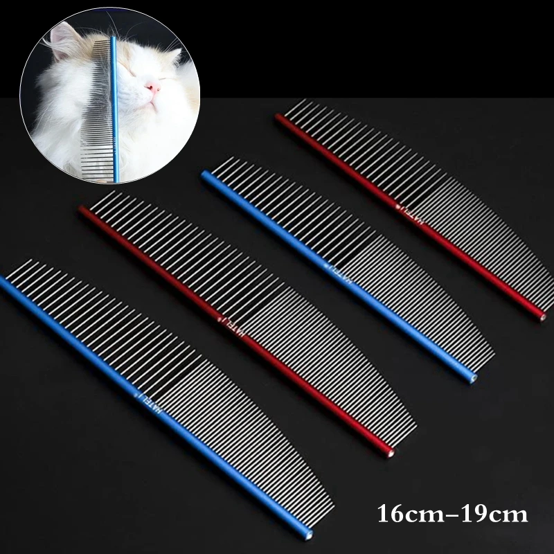 16/19cm Pet Cat Grooming Single Comb Stylist Color Aviation Aluminum Ultra-light High-end Dog Comb Professional Massage Comb