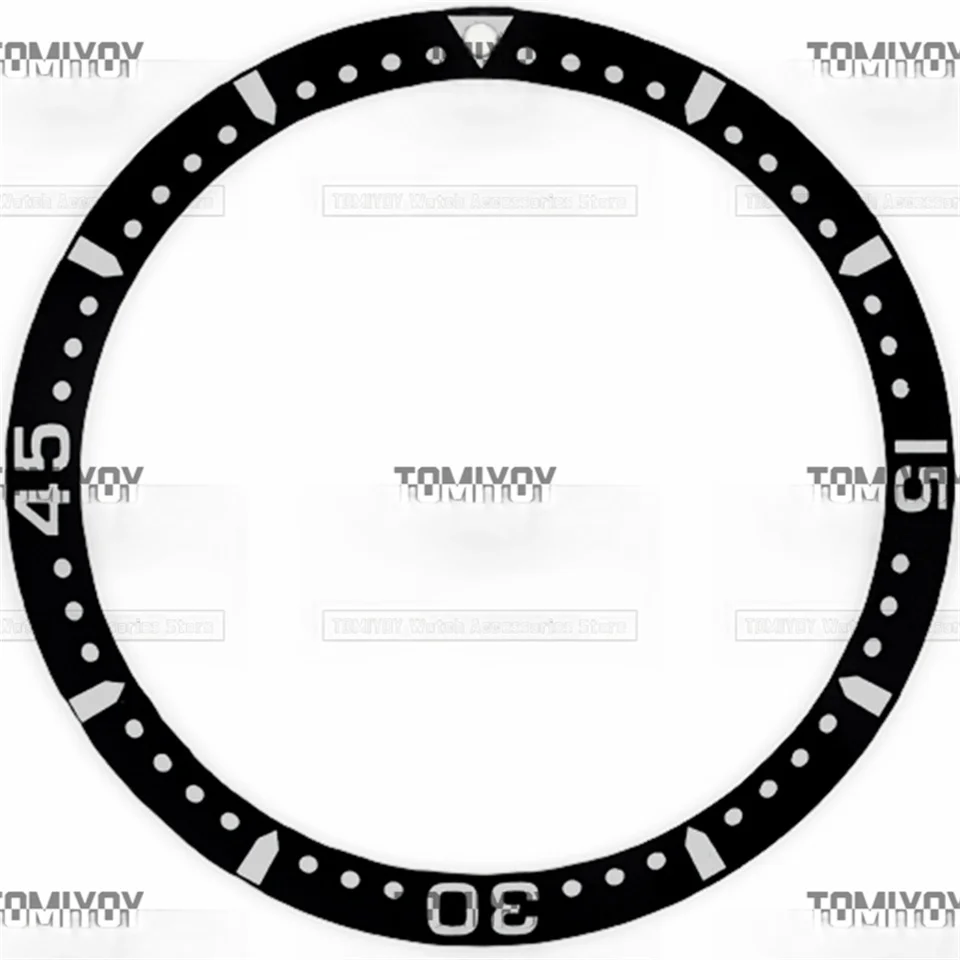 39MM×32.7MM Black White Aluminium Slanted Bezel Insert Fit for HydroConquest Men's Mechanical Watch