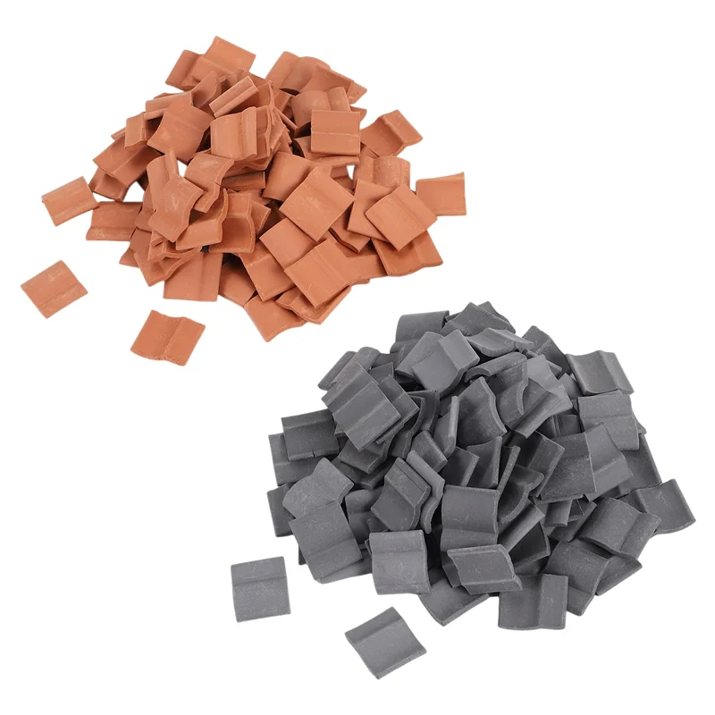 WOWFU-200 قطعة بلاط السقف بناء مجموعة البلاط المصغر دمية صغيرة Shingles بلاط وهمية المشهد حديقة Diorama تسقيف #2