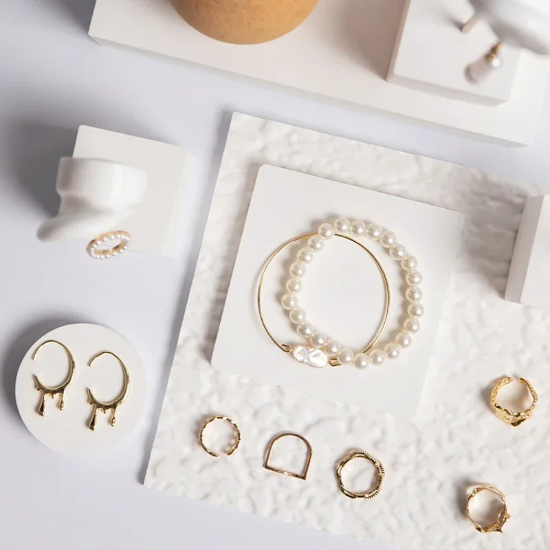 Plaster Display Holder Jewelry Shooting Prop White Creativity Organizador De Joyas Display Stand
