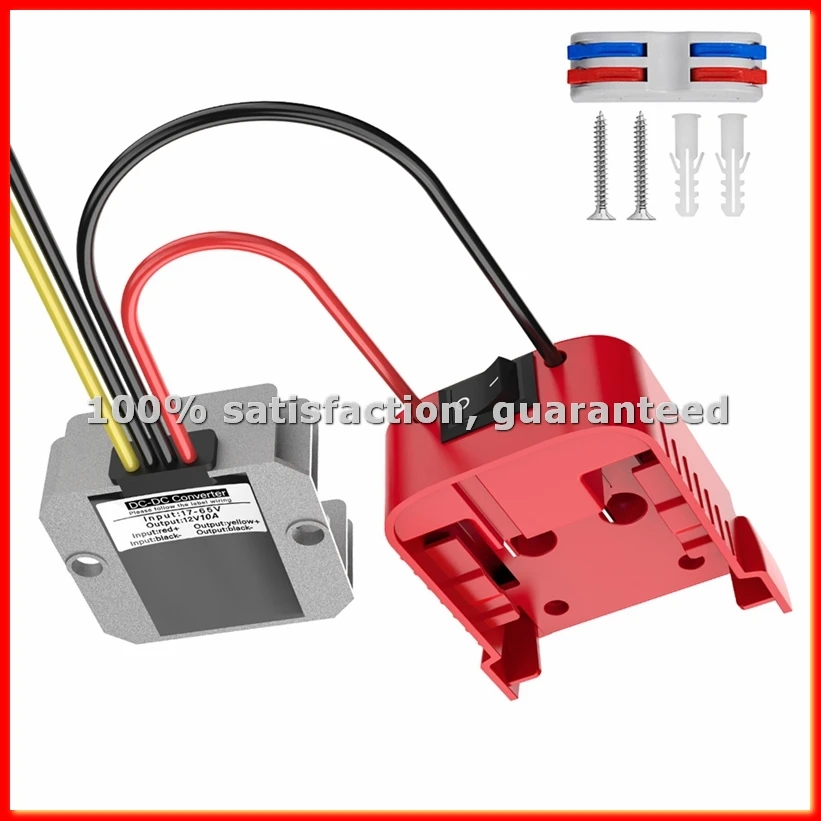 For Adapter Applicable to 18V Lithium Battery Adapter + DC-DC Buck (12V,10A,120W) Without Fuse-ABAM