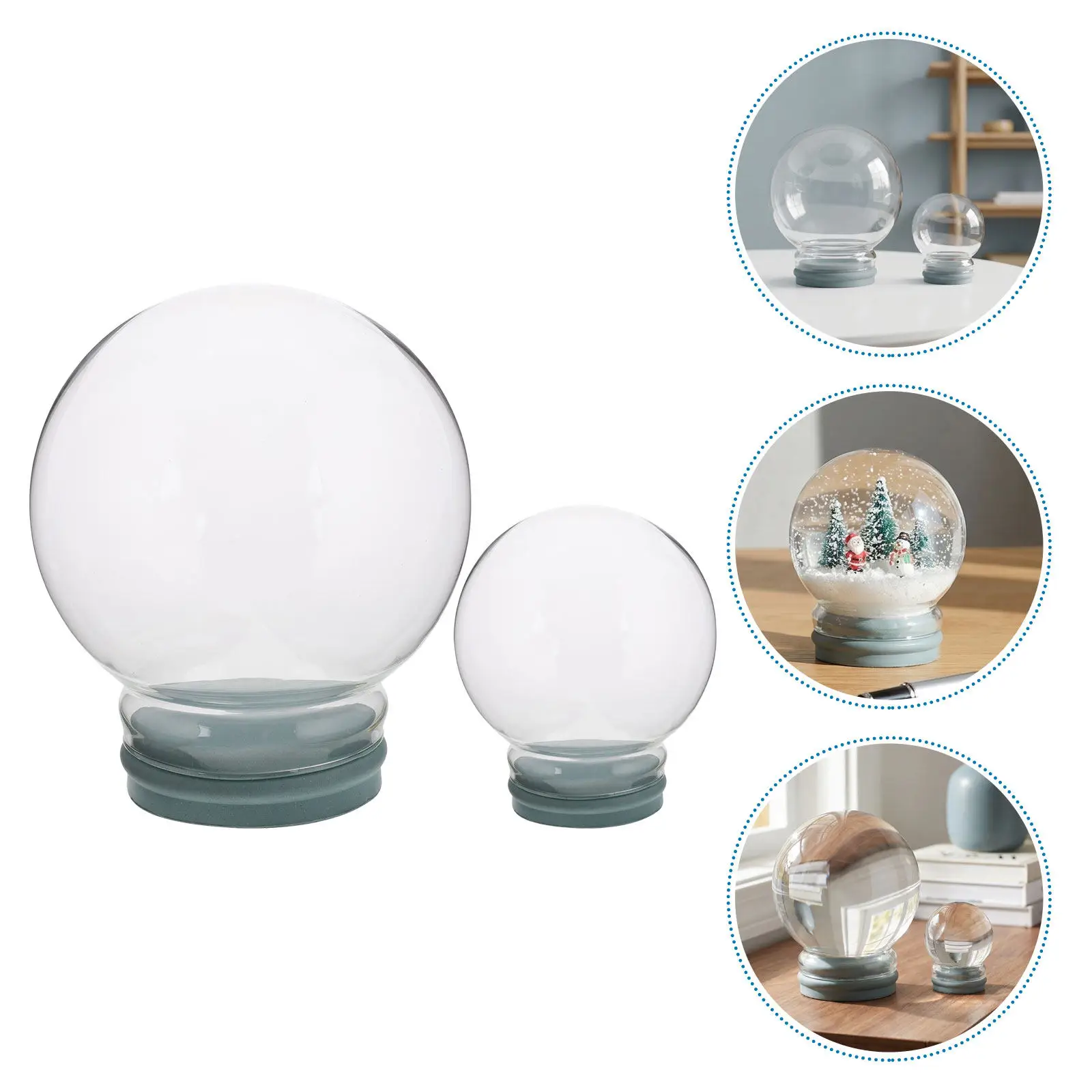 2pcs-snow-globe-make-kit-empty-glass-water-globe-rubber-plug-refillable-45mm-100mm-diy-tabletop-holiday-decor-snow-globes-kits