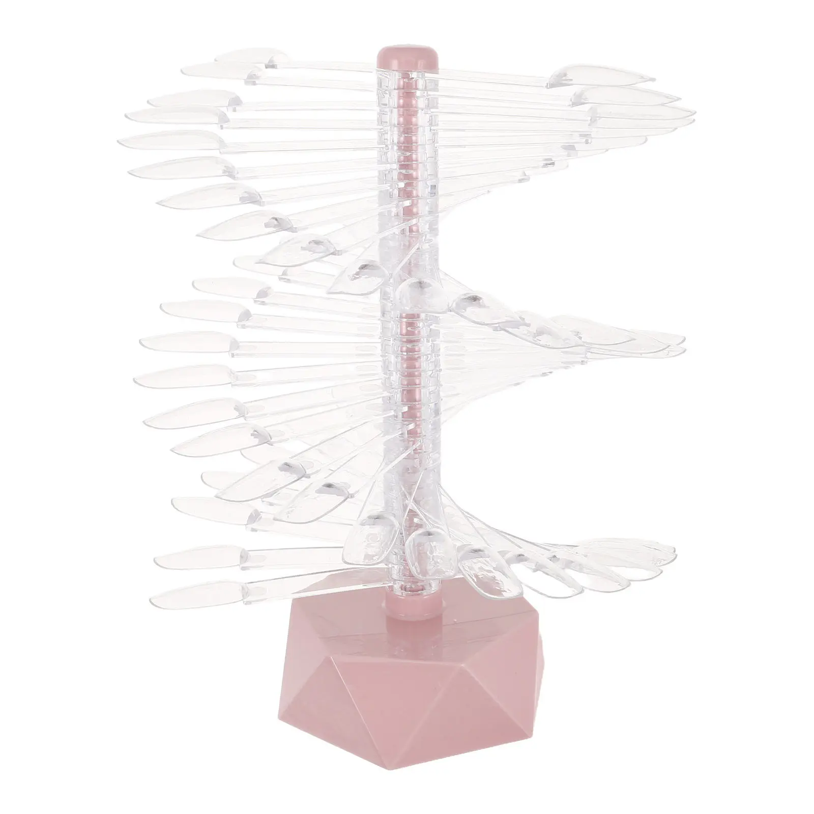 Nail Color Chart Display 60 Colors Spiral Nail Art Sample Display Stand Pink Base False Tips Salon Spiral False Nails Rack