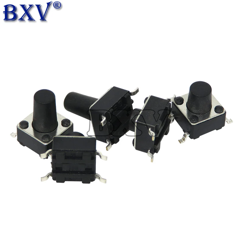 50PCS 6X6X4.3/5/6/7/7.3/9/10mm Tactile Push Button Switch Micro Switch 6*6* 4.3mm 5mm 6mm 7mm Power Switch Button SMD BXV