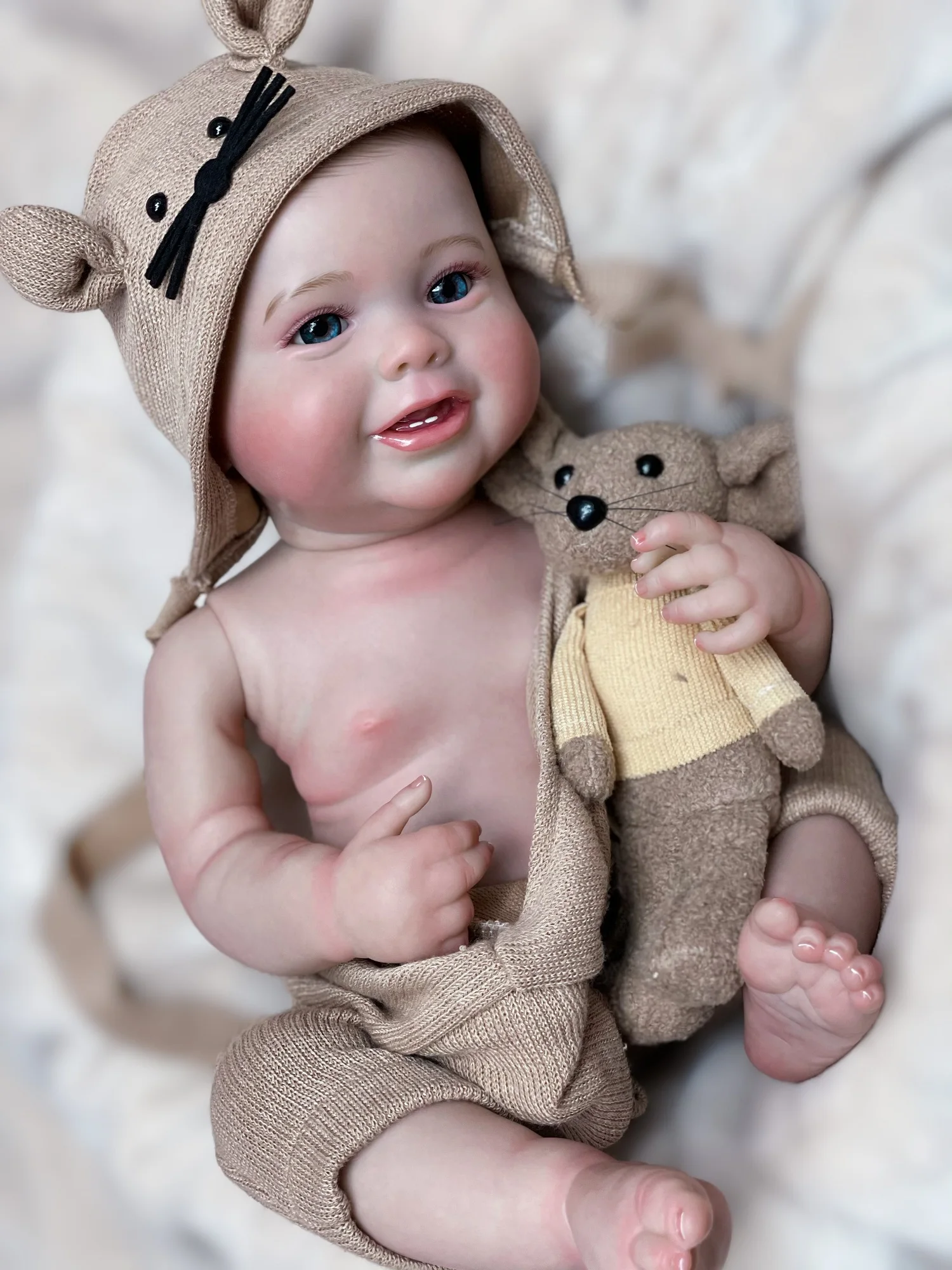 

18-20Inch Waterproof Kodi Bebe Reborn Boy With Soft Toch Vinyl Body 3D Paint Skin Handmade Washable Muñeca Reborn