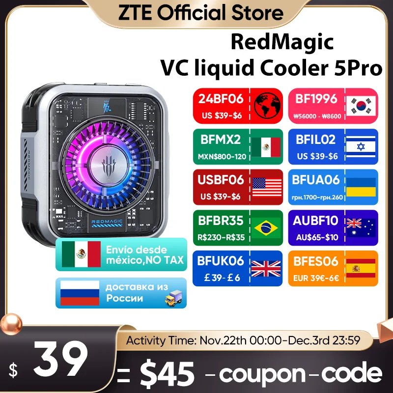 2024 nueva versión RedMagic Cooler 5 Pro VC Liquid 5Pro enfriador de teléfono magnético para Red Magic 9 Pro iPhone 15 Pro Max ROG Phone 8