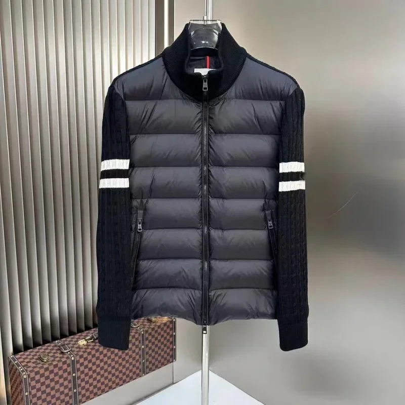 Moncl * r inverno masculino branco ganso para baixo jaqueta quente com capuz fino ajuste puffer casaco masculino casual de alta qualidade casaco