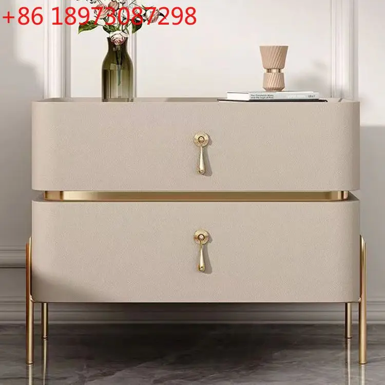 

Storage bedside table feeling design bedroom solid wood small cabinet light luxury simple household storage cabinet