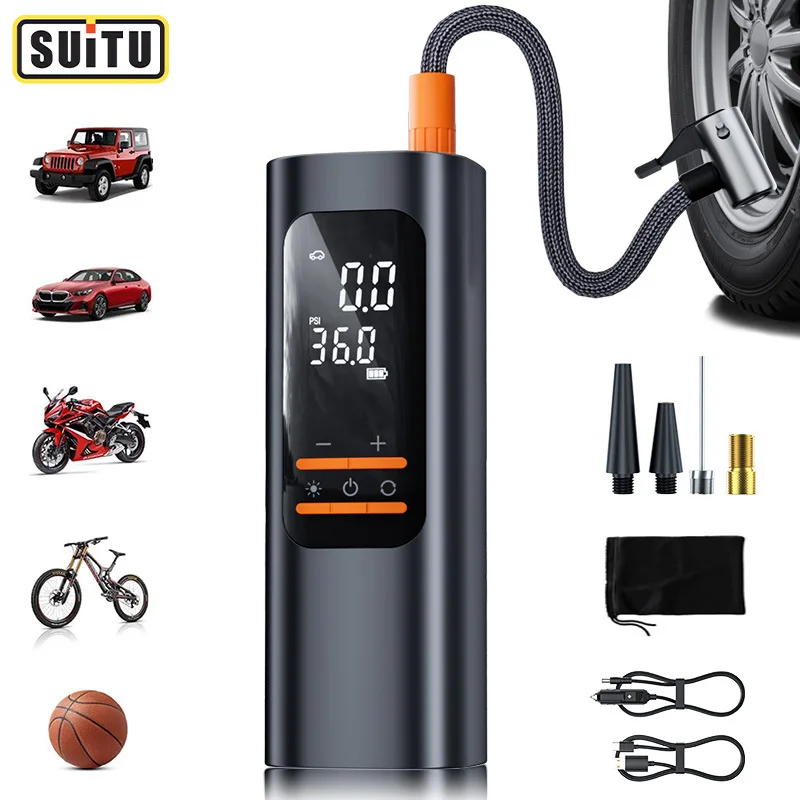 

Car air pump tire detection Portable car air pump inflatable treasure reverse charging