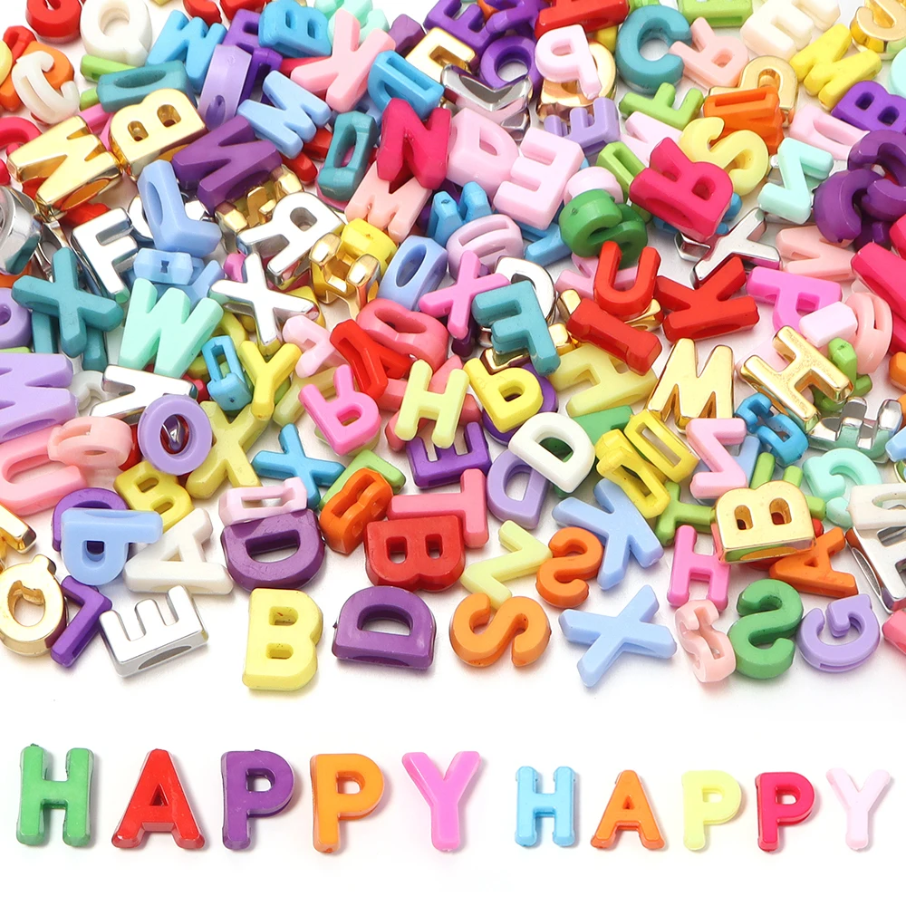45g/lot Acrylic Alphabet Beads Colorful Mixed A-Z Letter Loose Spacer Beads For DIY Handmade Name Bracelet Necklace Wholesale view 4
