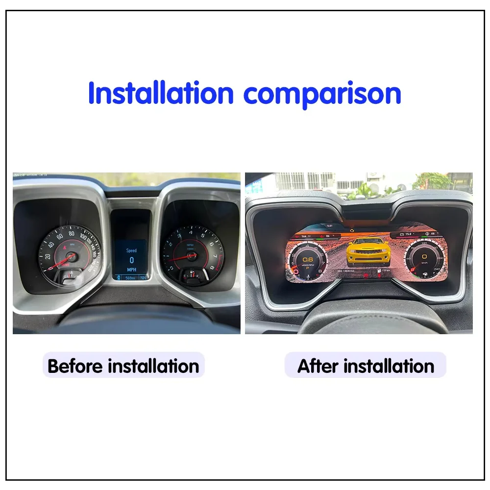 TOP 12.3 inch Car LCD Dashboard Virtual Cockpit For Chevrolet Camaro 2010 - 2015 Auto Speedometer Digital Cluster New Upgrade
