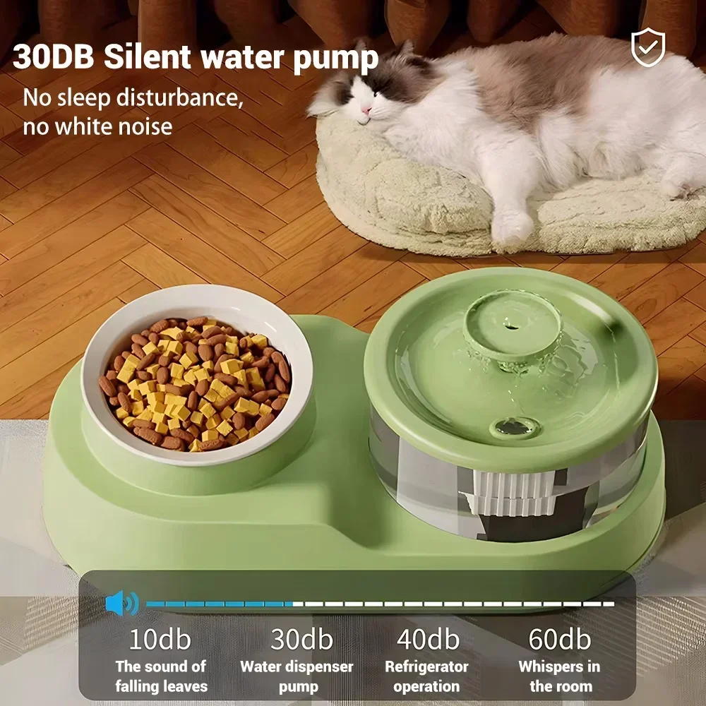 

Pets Water Fountain Auto Filter USB Electric Mute Cat Drinker Bowl 2-in-1 Recirculate Filtring Drinker for Cats Water Dispenser