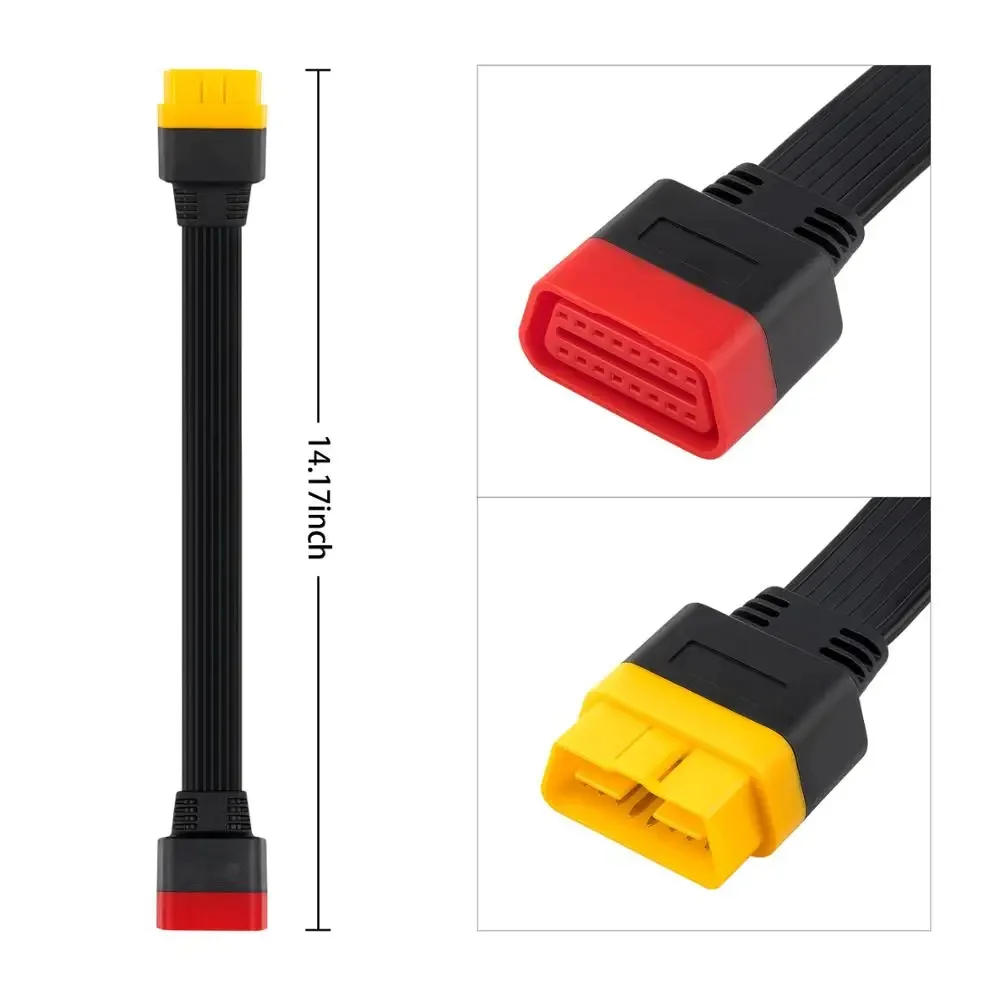 36CM OBDII Extension Cable 16 Pin Male To Female for Thinkdiag Easydiag OBD2 Connector 16Pin Diagnostic ELM327 OBD2 Cable