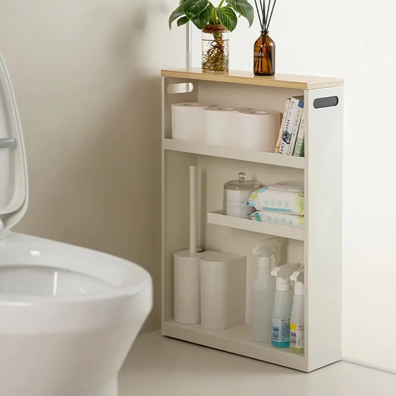 Home Corner Toilet Bath Storage Rack Metal Narrow Space Household Organizers and Space Saving Items with Moving Wheels