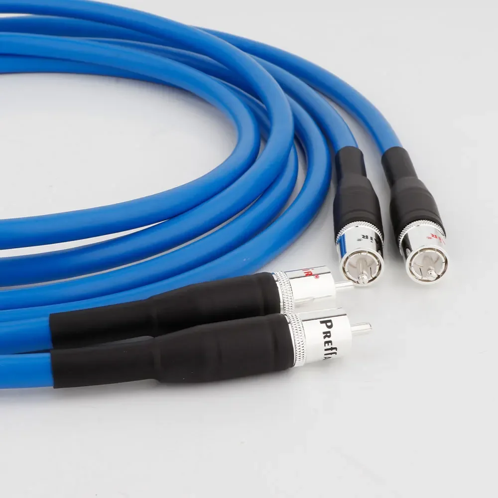 X416 실버 도금 RCA 남성 플러그 HIFI 오디오 와이어가있는 고품질 투명 라이트 인터 커넥트 케이블