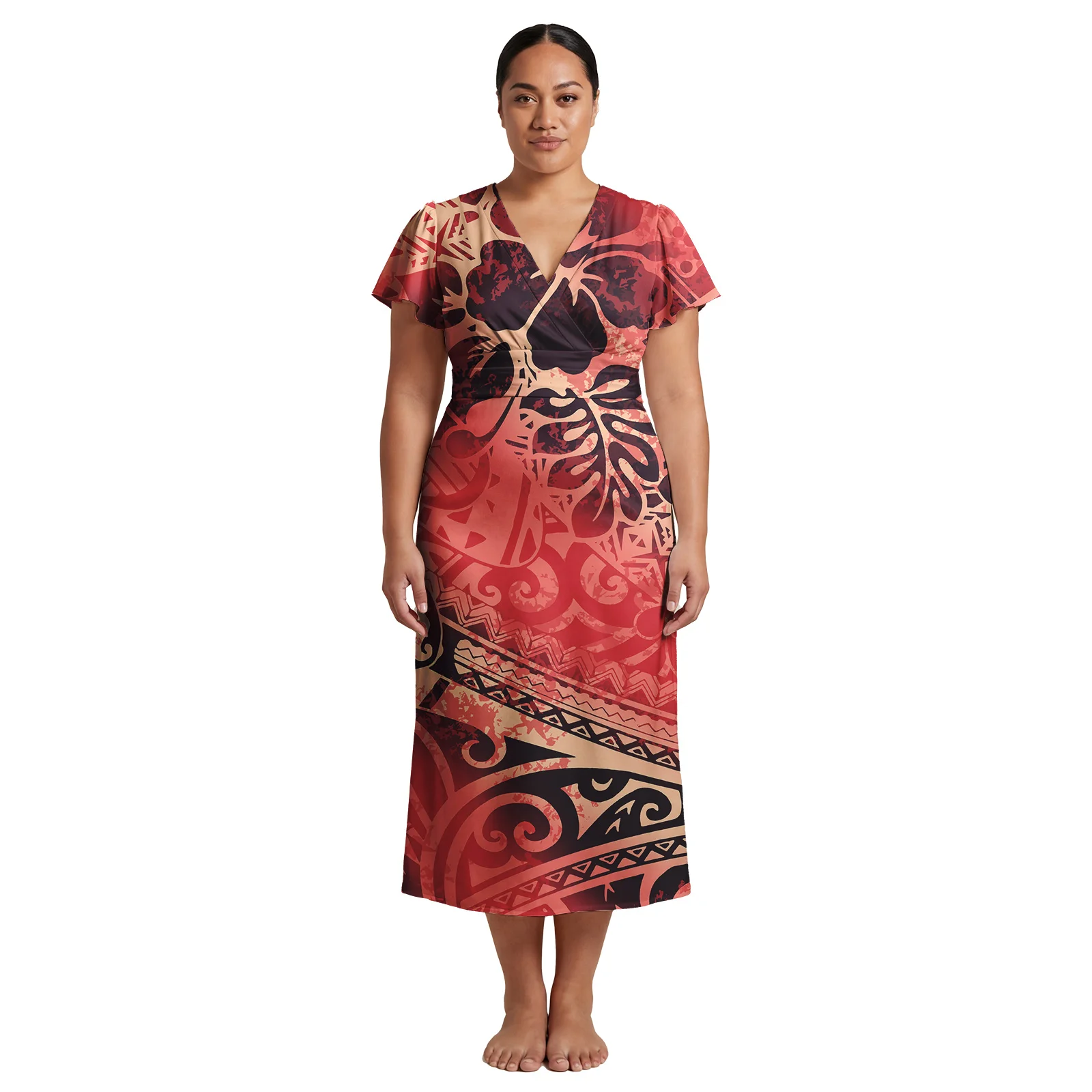 

High Quality Customized on Demand Women Skirt Samoan Lady Wear Plus Size Polynesian Designers Clothes Elegant Ladies Aloha Dress