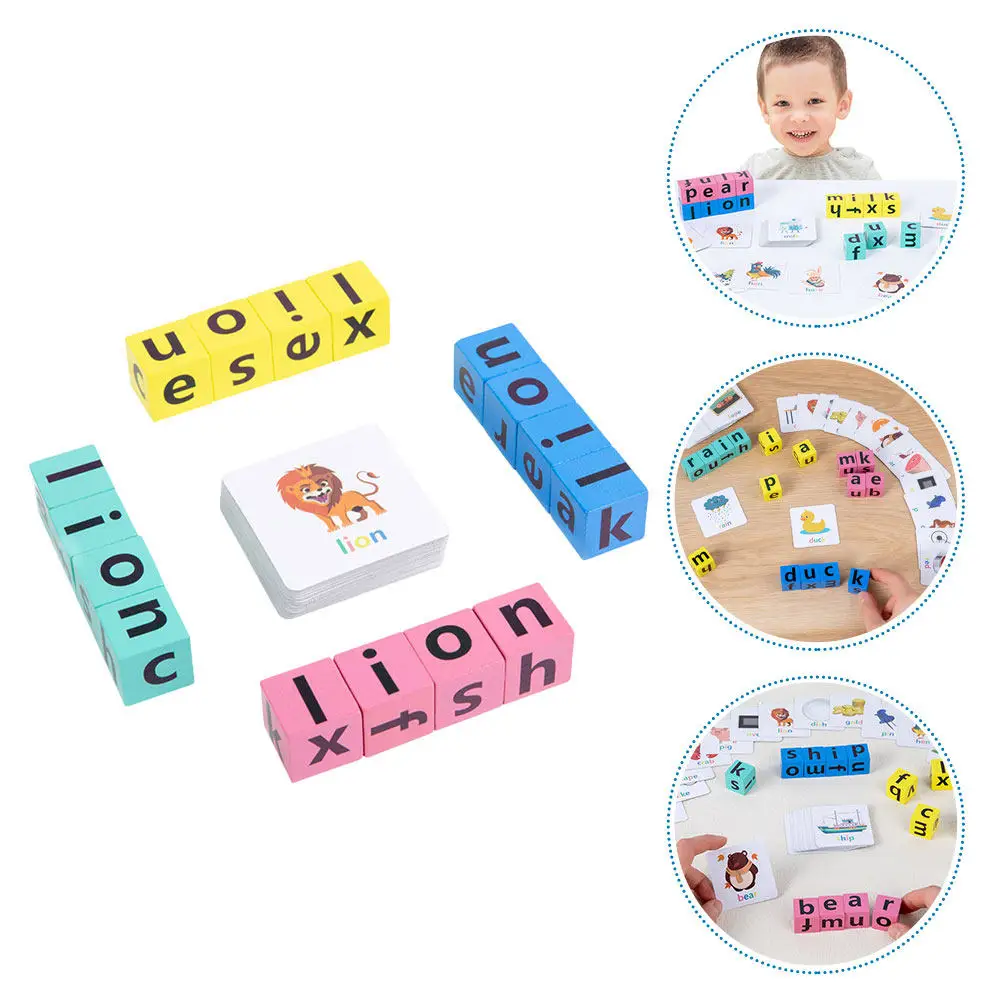 

Набор деревянных блоков для изучения алфавита и английских слов для детей дошкольного возраста, обучающий комплект для развития навыков чтения