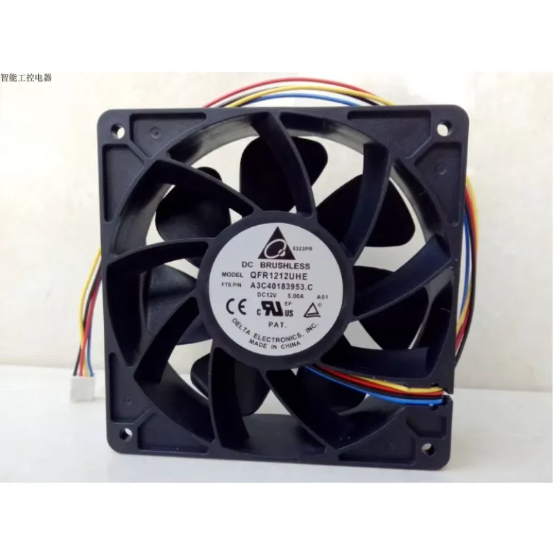 Delta Electronics QFR1212UHE A01 DC 12V 5.00A 120x120x38mm 4-Wire Server Cooling Fan