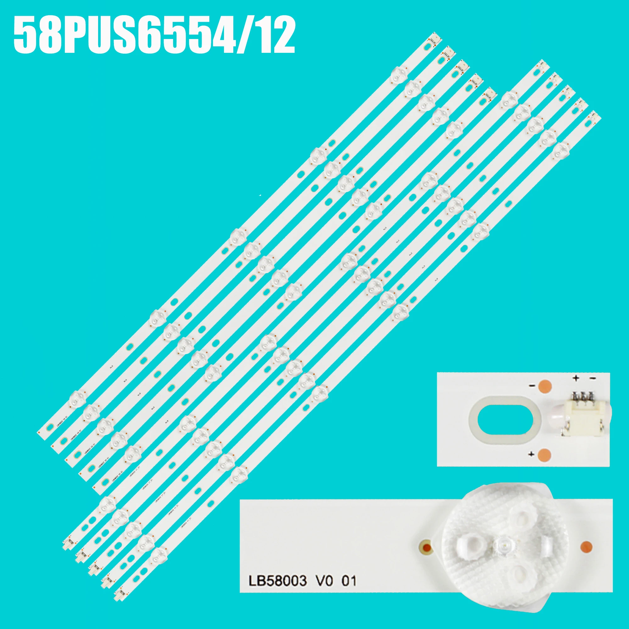

LED Backlight For LB58003 V0_01 V1 58PUS6203/12 58PUS6504/12 58PUF6013/T3 NS-58DF620CA20 LB-GM3030-GJPHP585X11AA12-L-2-T