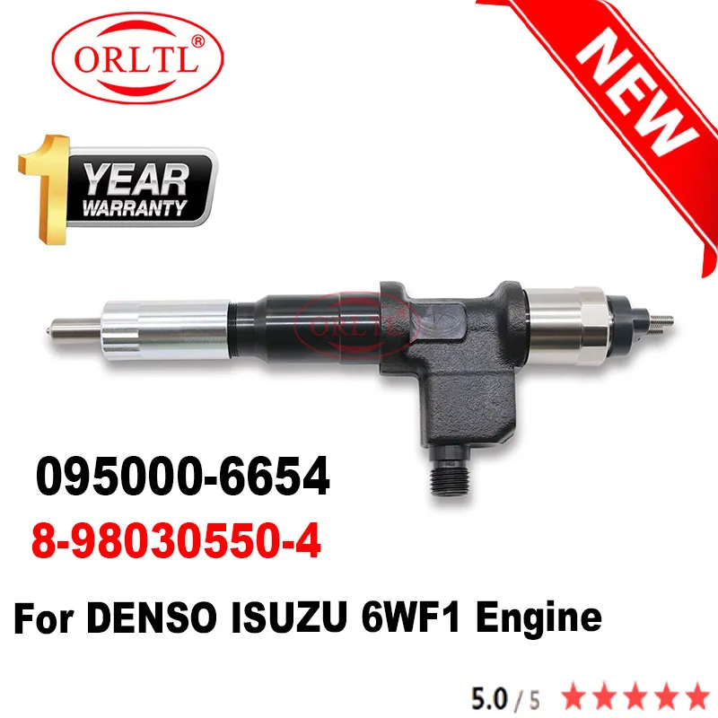 

ORLTL 095000-6654 8-98030550-4 Common Rail Diesel Injector 8980305504 0950006654 for DENSO ISUZU 6WF1 Engine 095000 6954