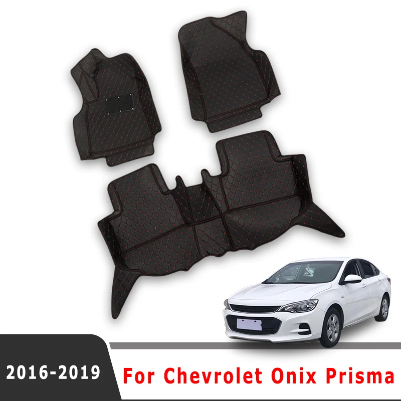 Alfombrillas para el suelo del coche, alfombras para maletero para Chevrolet Onix Prisma 2019 2018 2017 2016, accesorios impermeables para automóviles, almohadillas para los pies