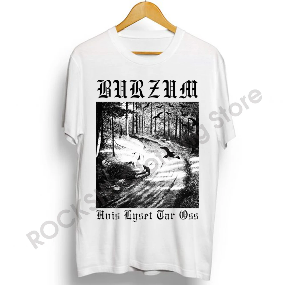 2024 New Mens Cotton Short Sleeve T-shirt Black Metal Band Printed Music Graphic Tshirt Harajuku Streetwear Oversized T Shirts