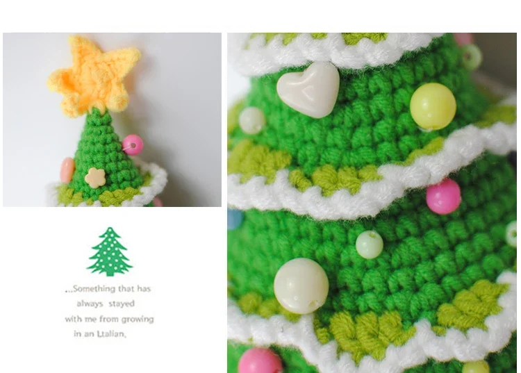 handmade crochet christmas tree and apple Window Dressing Photography Prop Handmade Knitted Toy Christmas gifts for Children