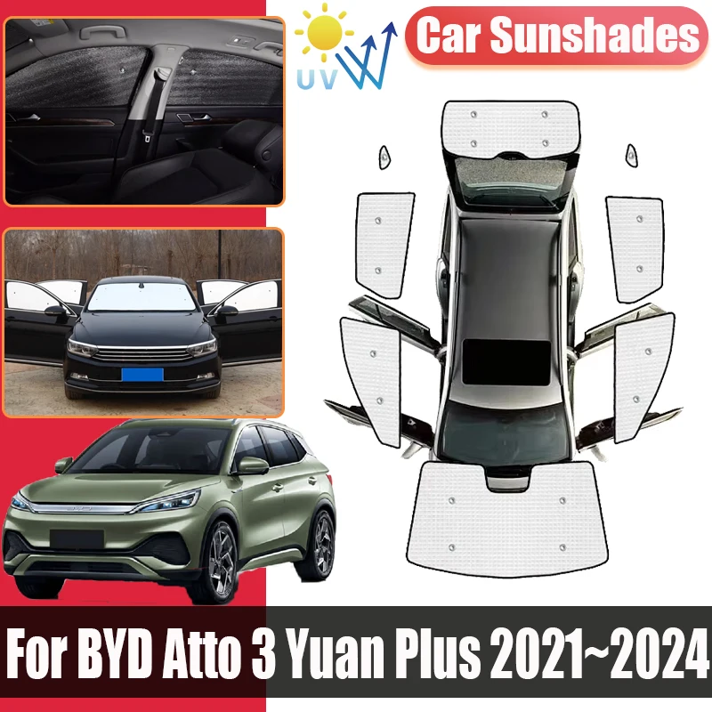

Car Surround Visor For BYD Atto 3 Yuan Plus 2021 2022 2023 2024 Auto Full Coverage Sunshade Privacy Blocks Anti-UV Accessories