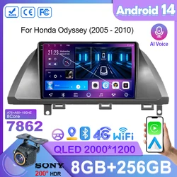 Android 14 Per Honda Odyssey 2005 - 2010 Autoradio Lettore Multimediale di Navigazione Stereo DSP Carplay 5G WIFI