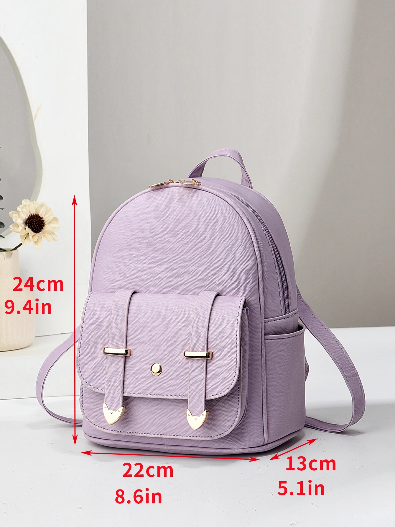 Stylish Mini Backpack - Premium PU Leather, Compact Daypack for Daily Essentials, Versatile and Practical for Multiple Occasions