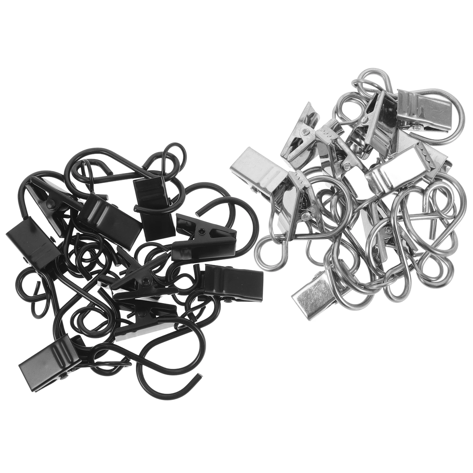 

20Pcs S Hooks for Hanging Curtains Outdoor Lights Signs Heavy Duty Metal Clip Replacement Easy Install Gutter Patio Light
