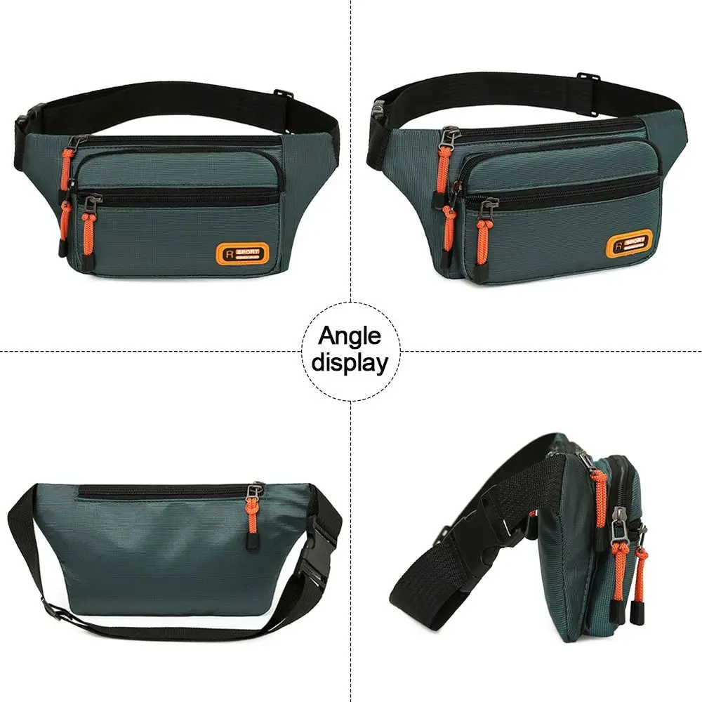 Nylon Men Waist Bag Multifunction Anti-theft Large-capacity Chest Bag Waterproof Outdoor Travel Sports Mobile Phone Bag