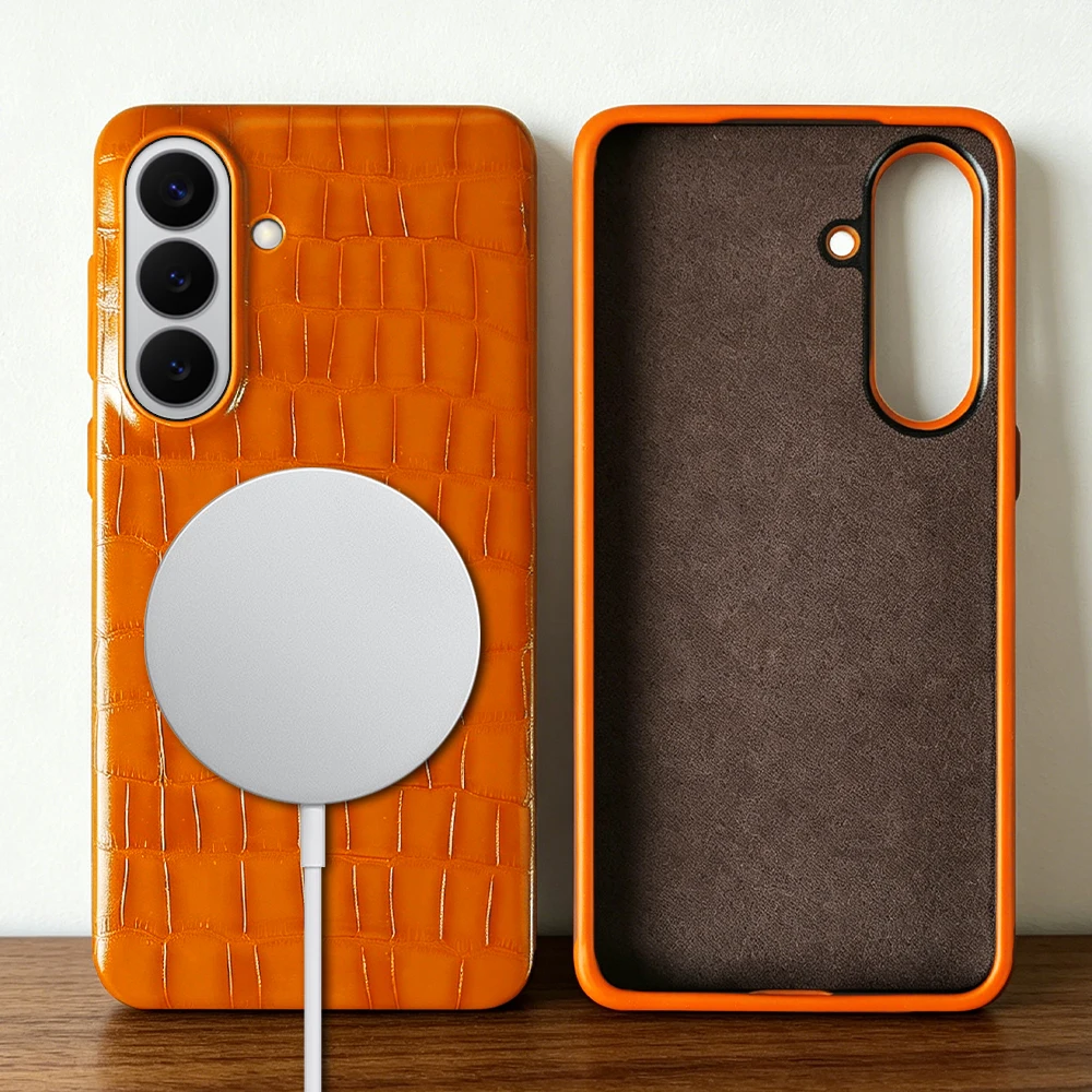 

For Magsafe Leather Case For Samsung Galaxy A55 A17 A56 A36 A26 A35 A16 A06 A07 A34 A54 A25 A13 A33 Phone Case Back Cover Coque
