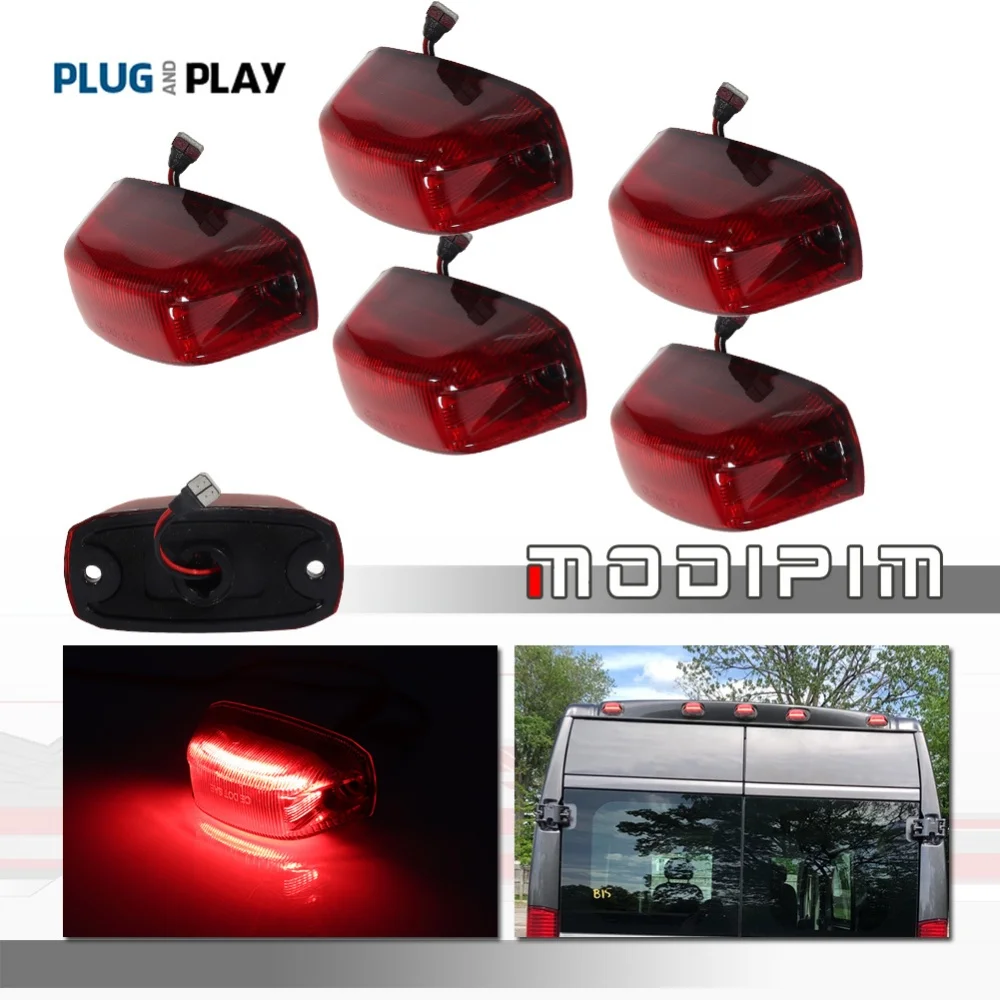 Red LED Rear Roof Clearance Marker Lights Running Warning Lamps For Dodge RAM Promaster 1500 2500 3500 2014-2023 68232472AD