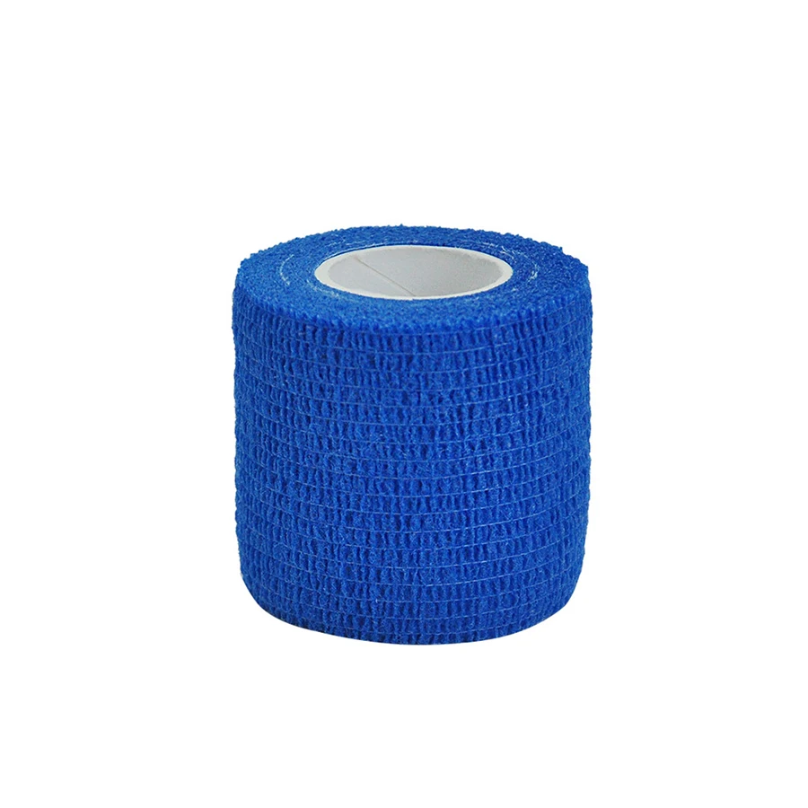 6pcs/12pcs/24pcs   5cm*4.5m blue gauze sports bandage self-adhesive breathable elastic bandage for fixing fingers, wrists, and l