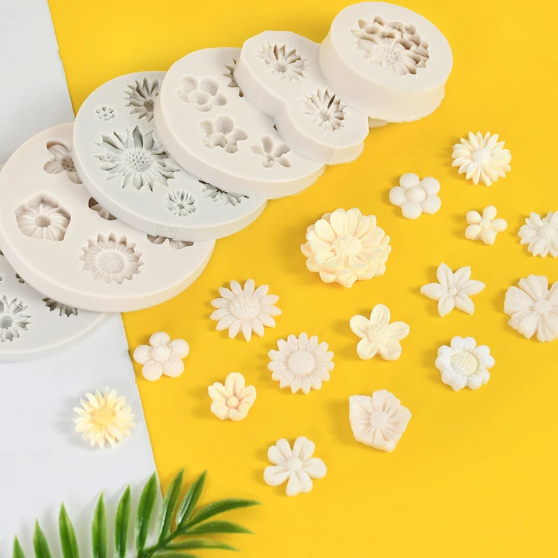 3D Daisy Wild Chrysanthemum Flower Shape Silicone Mold Baking Mold Chocolate Baking Fondant Cake Accessories Tools Resin Mould