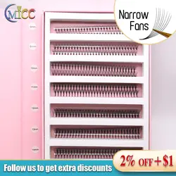 1000 Fans 2D -10D Premade Volume Lash Extension Fans Thin Pointy Base Sharp Slim Narrow Stem Russia Volume Eyelash Extension Fan