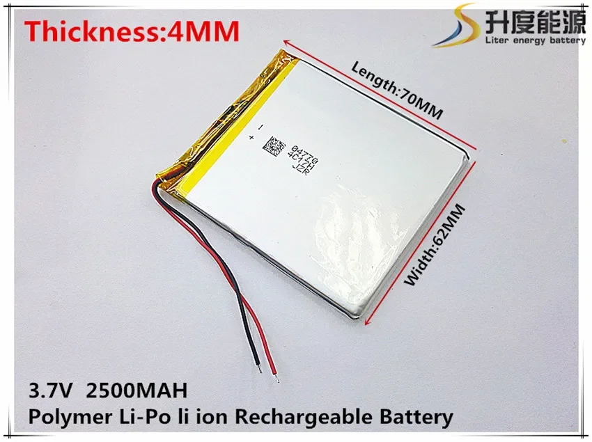1pcs [SD] 3.7V,2500mAH,[406270] Polymer lithium ion / Li-ion battery for TOY,POWER BANK,GPS,mp3,mp4,cell phone,speaker