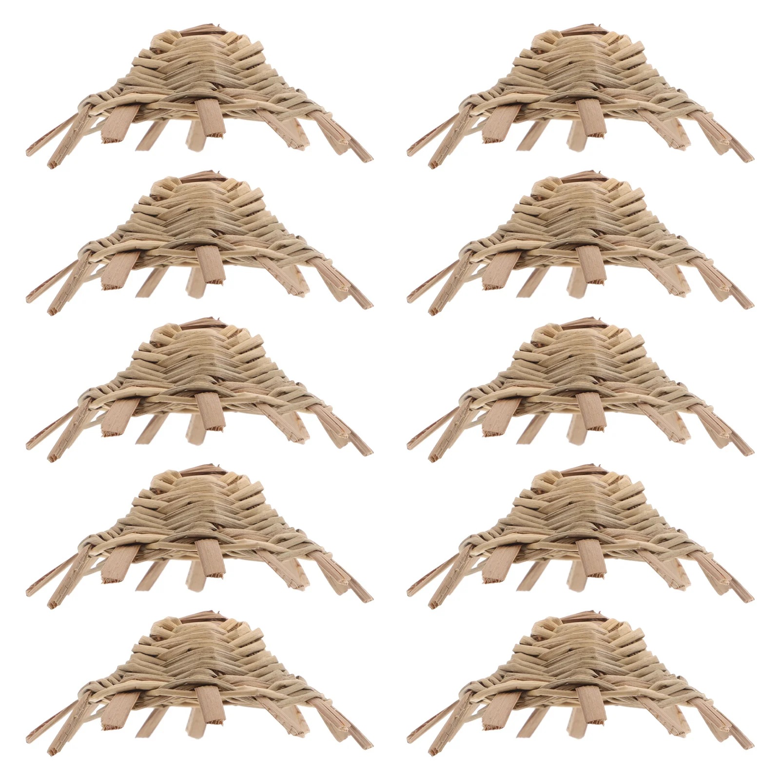 

10pcs Miniature Woven Straw Hats 5Cm Natural Grass Craft Caps For Decorations Diy Hat Kits Holiday Party Props Tiny
